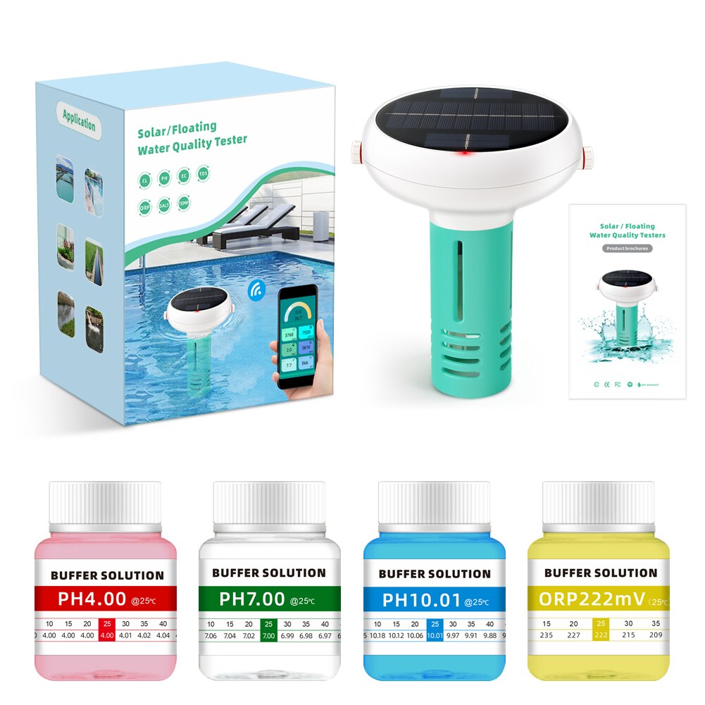 Pool Smartwater Monitor Smart Pool Water Monitor 7-in-1 - Floating Digital Tester For PH ...