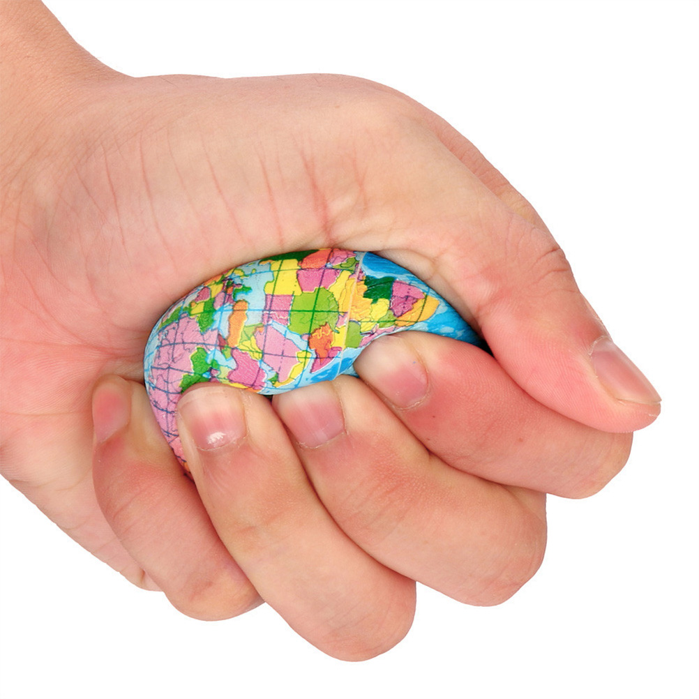 【EcoDealsq】63mm Anti Stress Relief World Map Foam Ball Atlas Globe PU ...