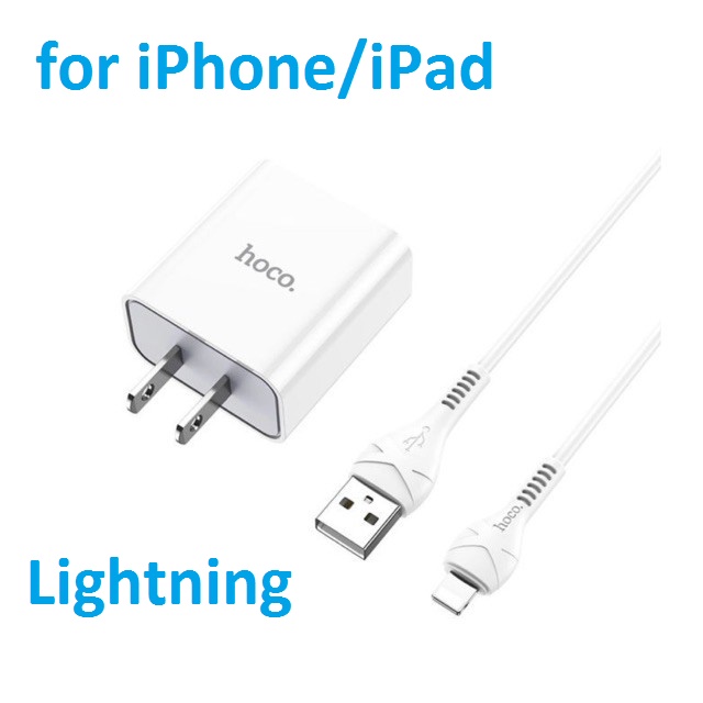 Bộ sạc iphone 6 7 8 plus x xs ... hoco c81/c106/cs11 cáp lightning dài 1m