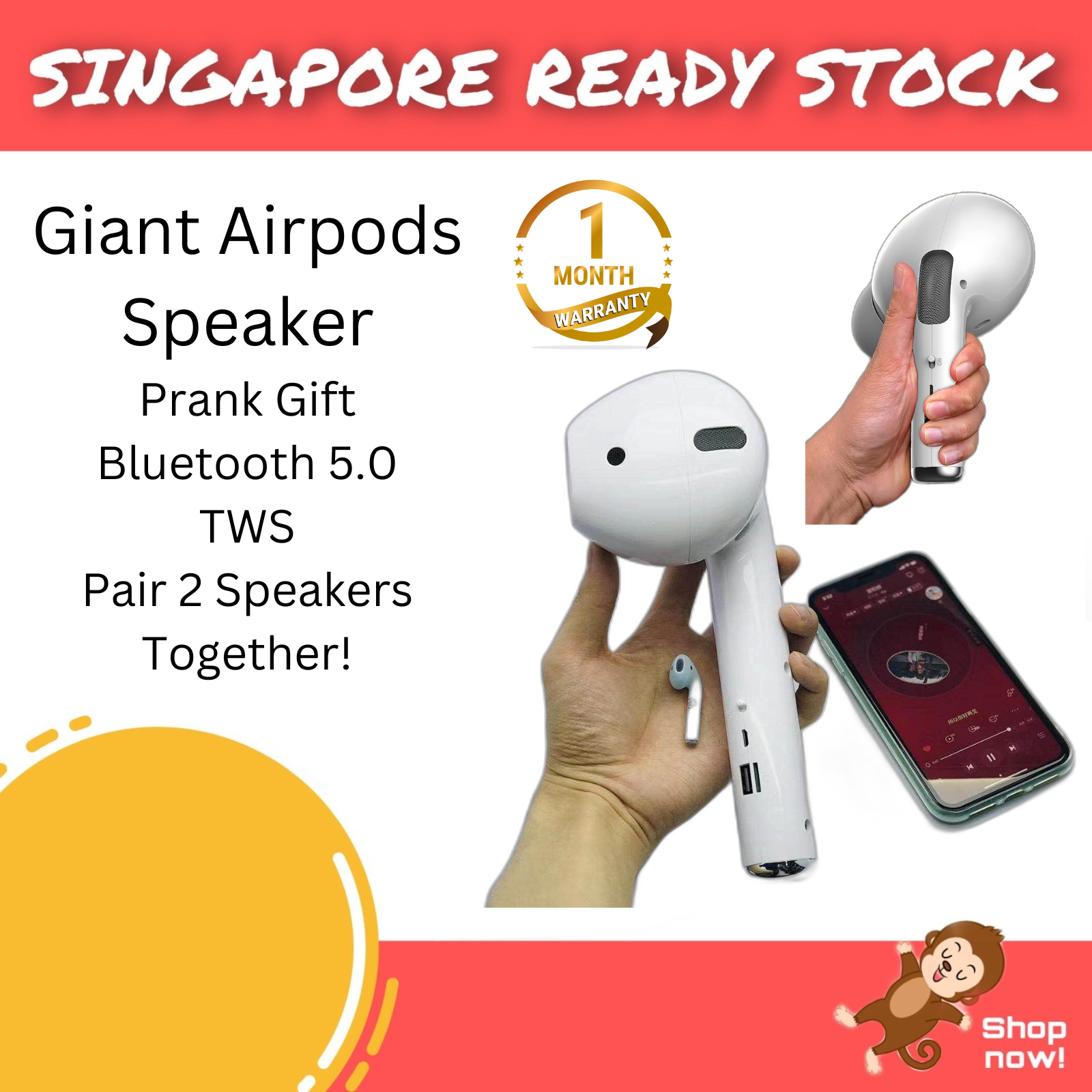 Wireless Speaker Huge Airpod Speaker Oversized Airpods Giant - Main Image