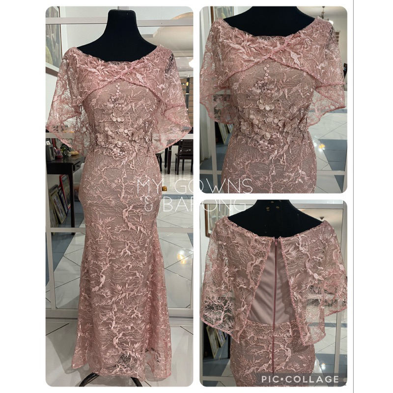 🎉 premium blush pink principal sponsor / mother / ninang gown Lazada PH