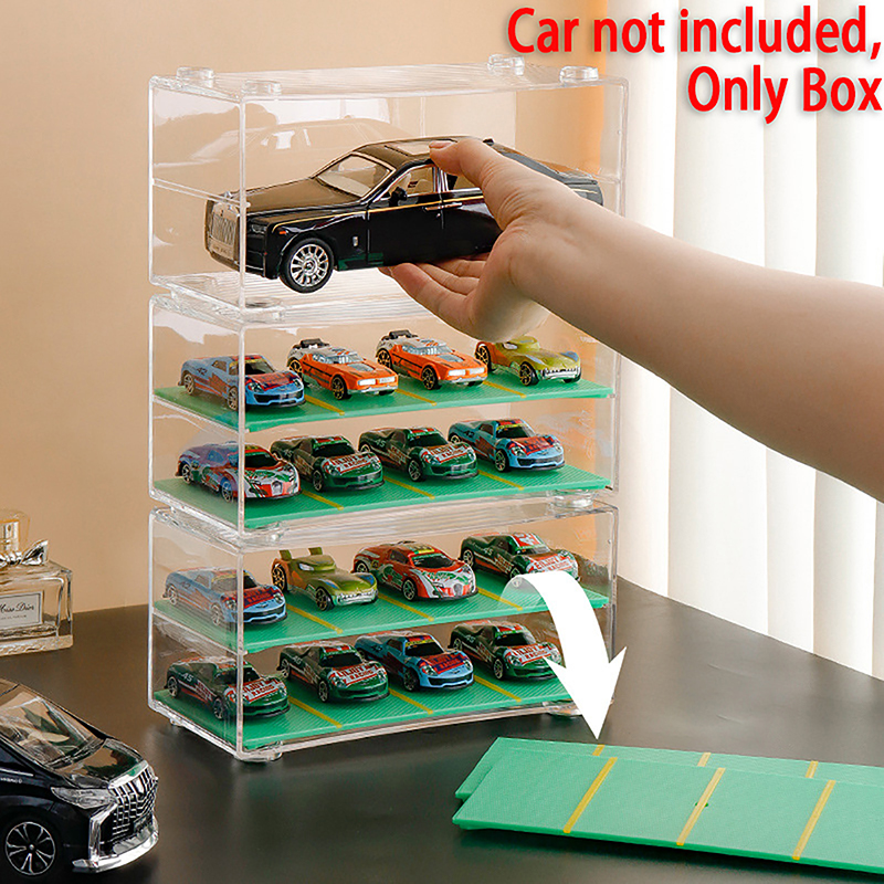 Cars Diecast Storage Acrylic Dustproof Box 1:64 For Hot Wheels Transparent Display Box Car Model Toy Cabinet Rack HENGLI.