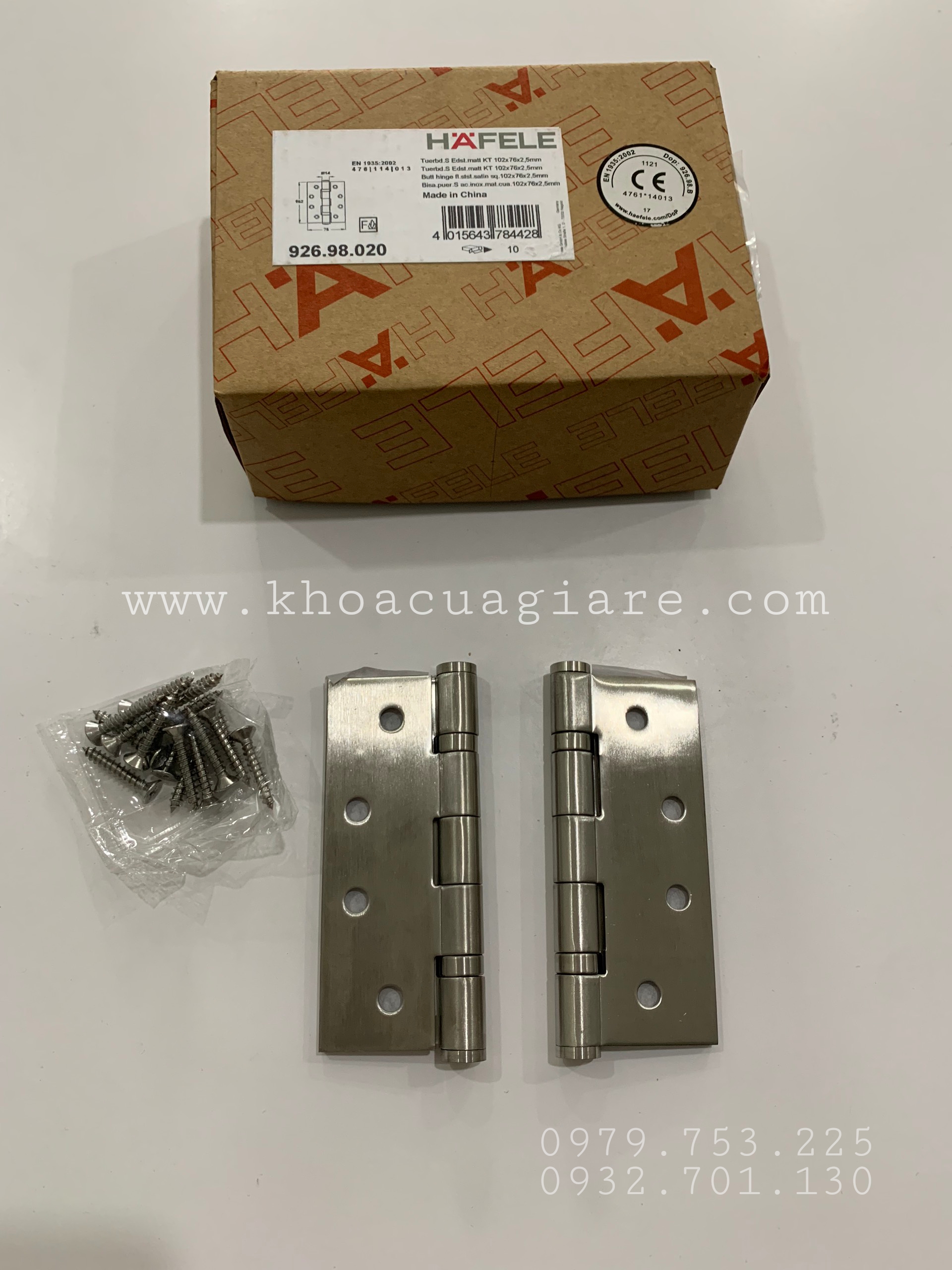 Bản lề chống cháy HAFELE 926.98.020