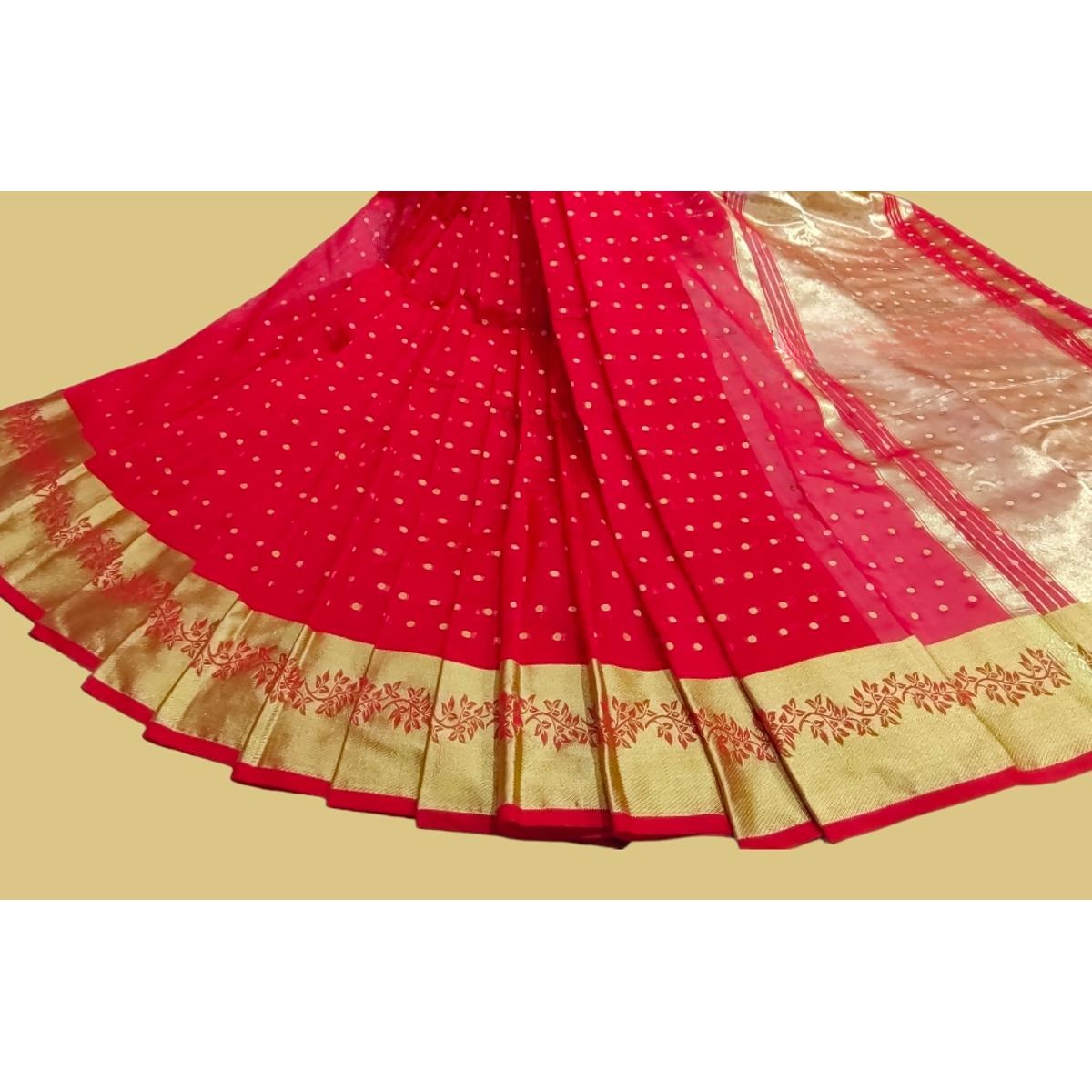 Tangail Tat Light Yellow And Green Cotton Exclusive Comfortable Saree With Blouse Piece For Women - Tranquility of Light Yellow and Green Saree