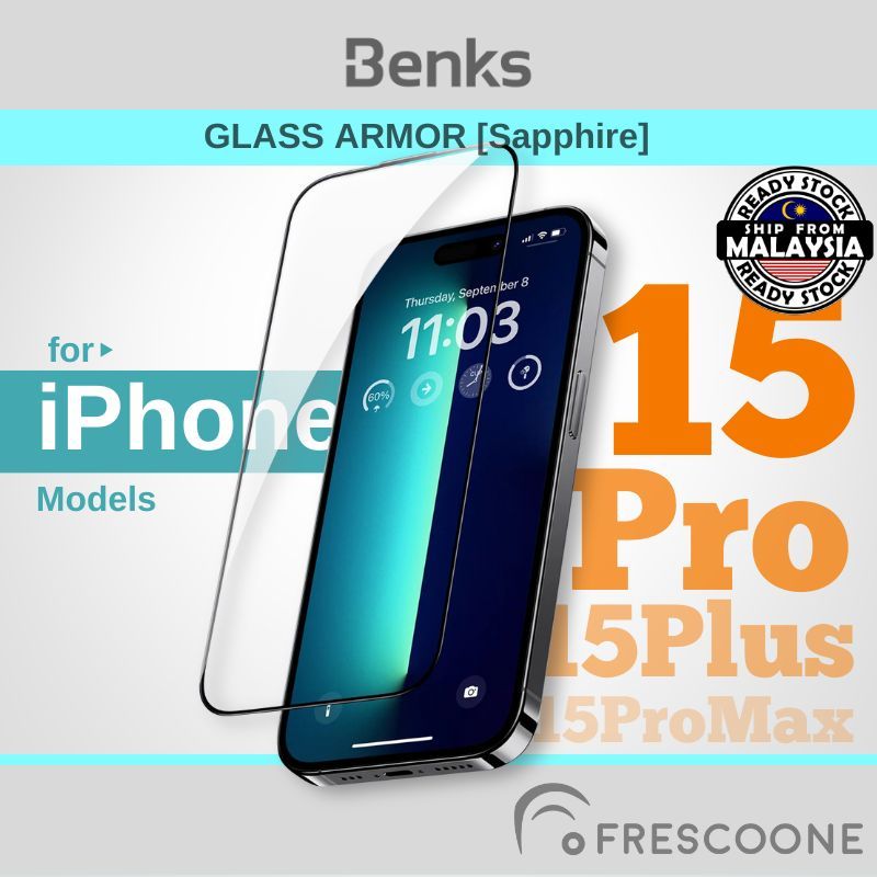GlassArmor Sapphire Coating Screen Protector for iPhone 15 Pro