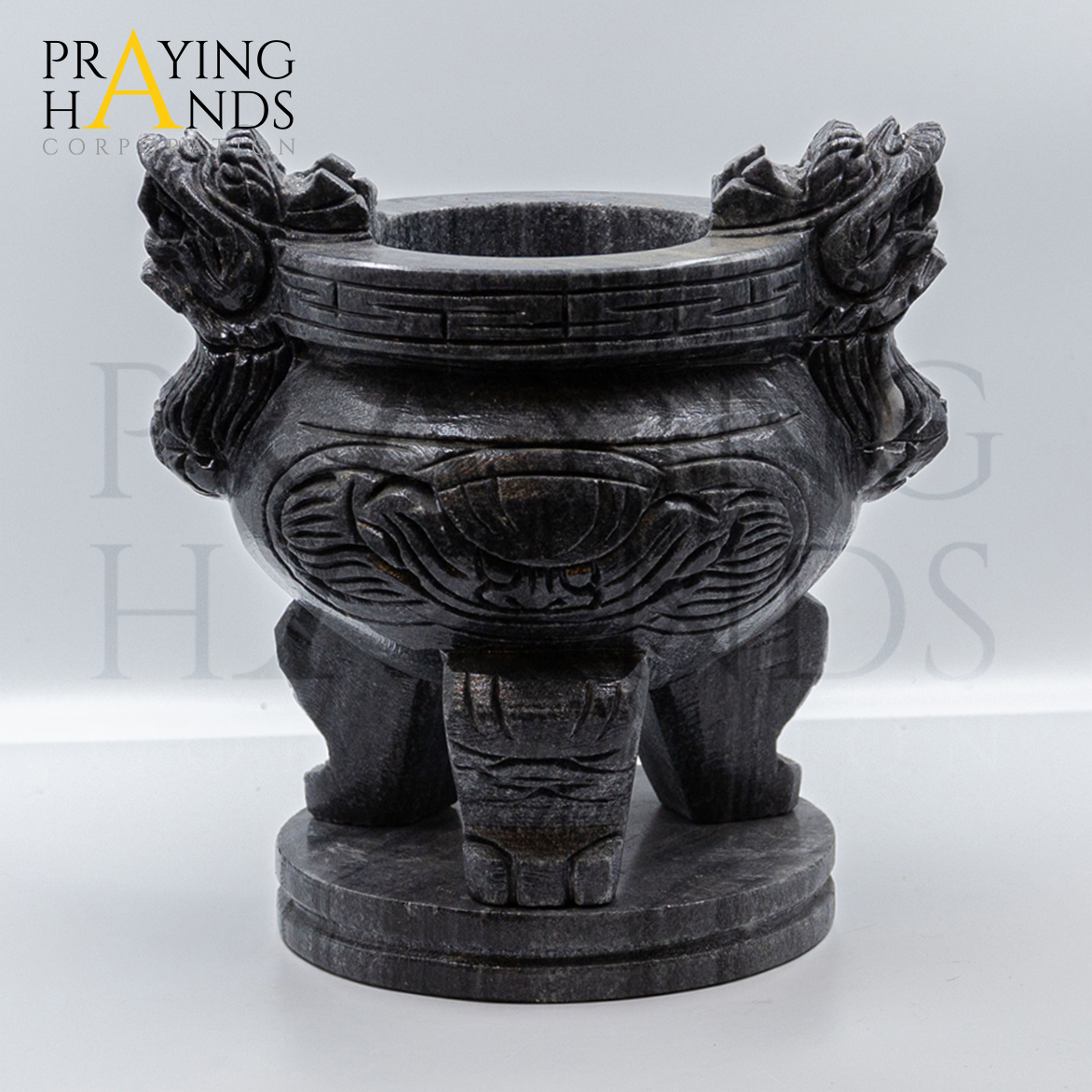 Lư Hương Đá Cẩm Thạch Đen | Lư Rồng Đá Đen