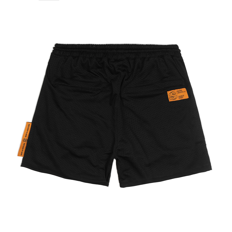 [SMAKER] Quần đùi vải lưới logo - LOGOS MESH SHORT IN BLACK