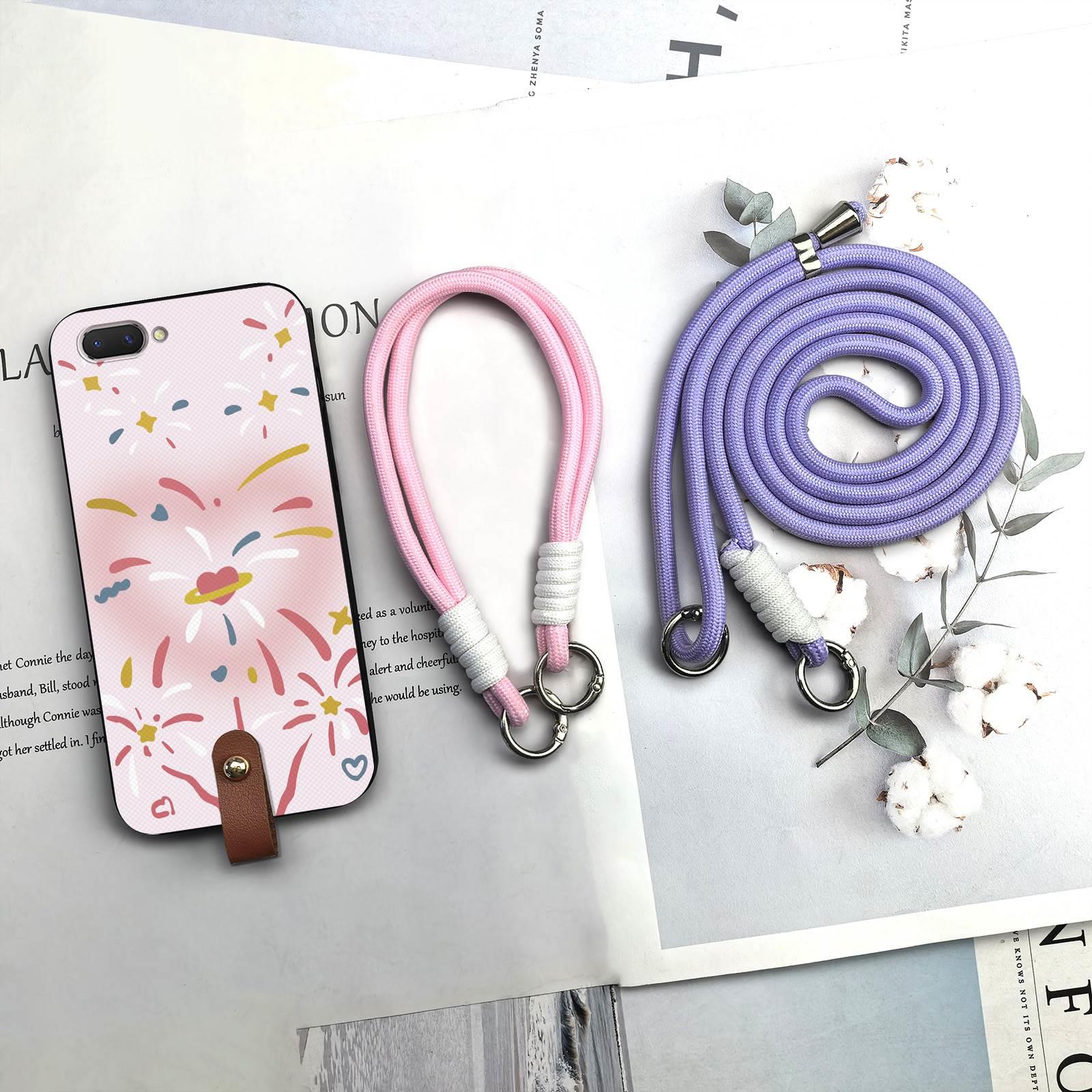 Silicone%20Cartoon%20Phone%20Case%20For%20OPPO%20A5/A3s/Ax5/R15neo%20Lanyard%20protective%20Soft%20case%20Necklace%20Graffiti%20TPU%20Waterproof%20-%20Image%203