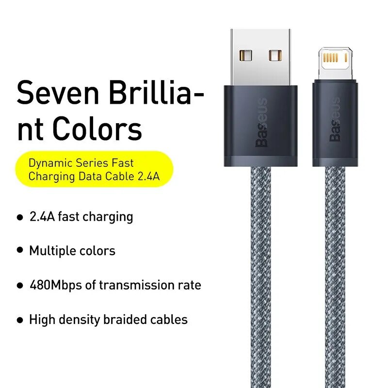 Baseus USB Cable For iPhone 13 12 11 Pro Max XR XS 8 7 6s 5 Plus Fast Charging Wire For iPhone Charger Charging Cable Cord. 