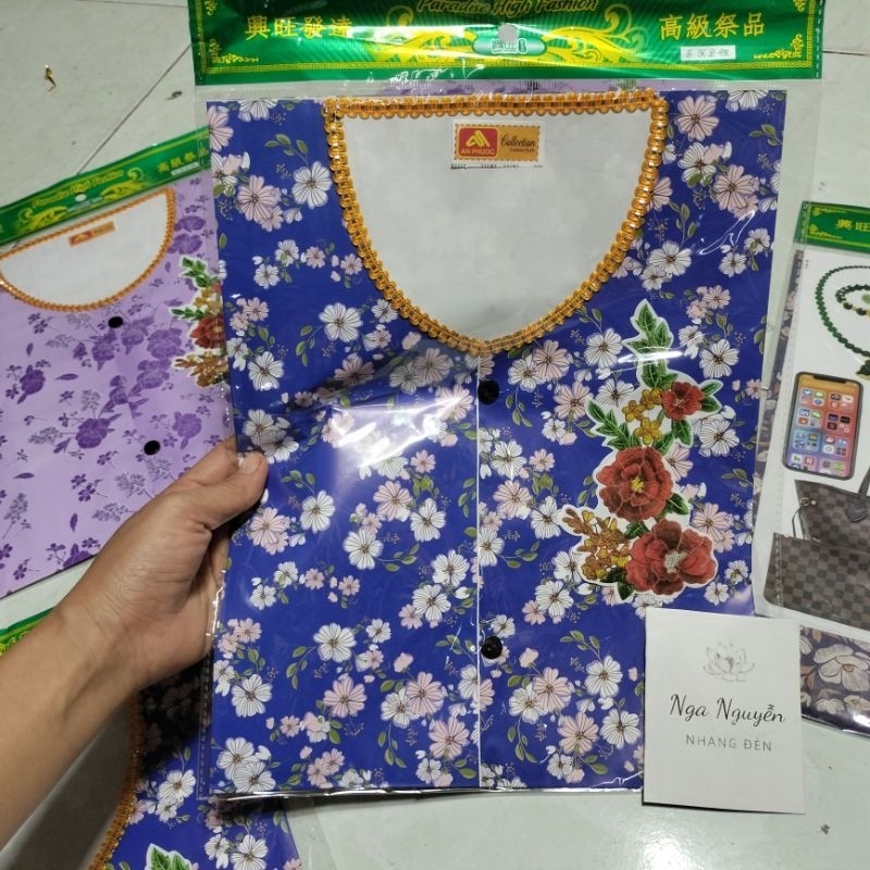 (Combo 2 bộ) Hàng mã bộ quần áo bà ba bông kèm phụ kiện