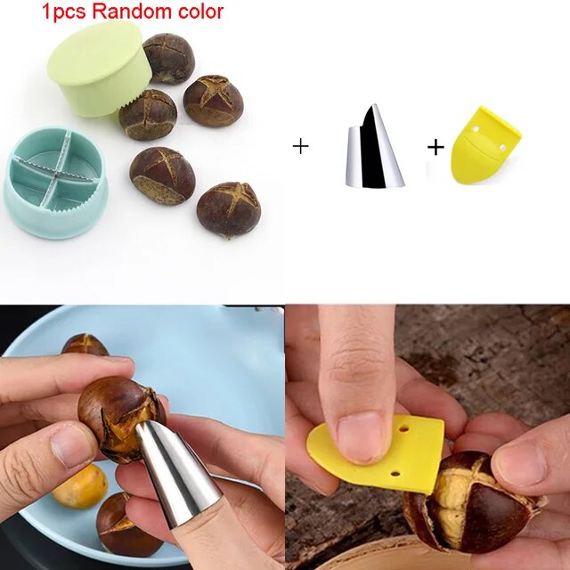 2in1 Chestnut Opener Machine Stainless Steel Nut Cutter Chestnut Cracker Sheller Quick Peeler Shelling Opener Kitchen Accessori