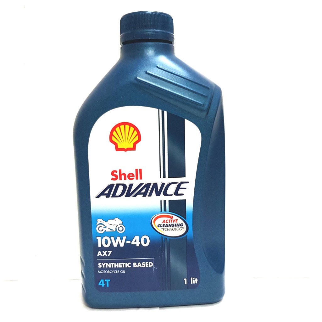 NHỚT SHELL ADVANCE AX7 10W40 Synthetic Based 1L 1 lít (Nhớt xe số) Shell ax7