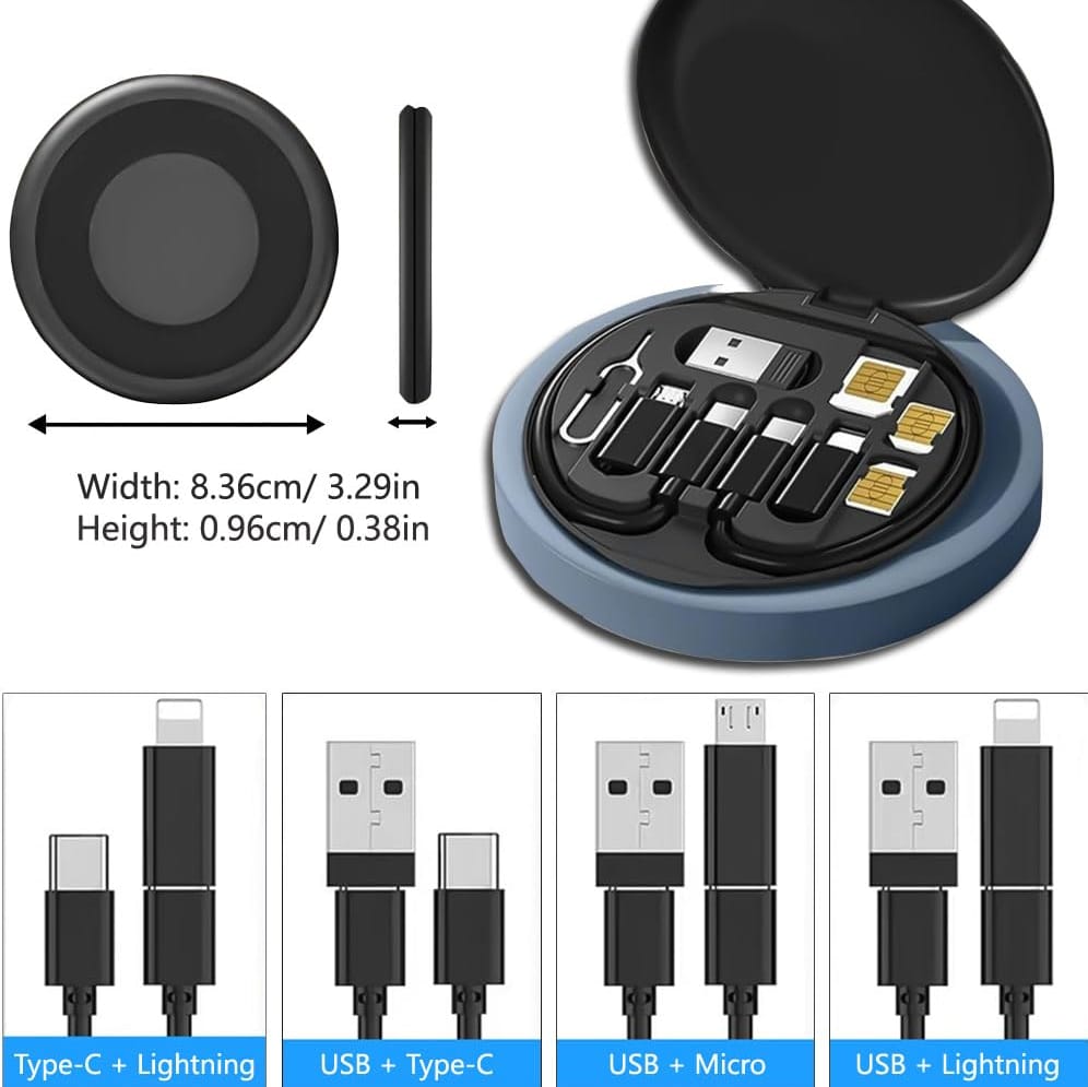 High-Performance - 60W Fast Charging Cable Type-C Mobile Phone Data Cable USB Charger Set Storage Box. 