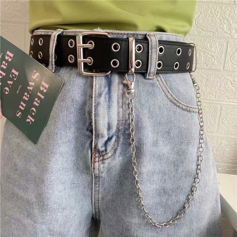 Thắt lưng nữ khóa vuông hai oze (Tặng kèm dây xích) A423