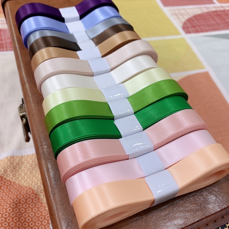 5m Ruy băng lụa satin 1,2cm -2cm nhiều màu
