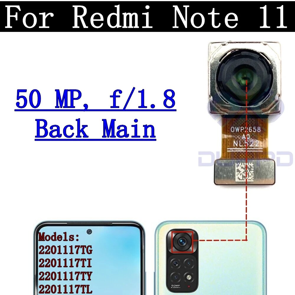 Original%20Tested%20Back%20Big%20Rear%20Main%20Camera%20Module%20For%20Xiaomi%20Redmi%20Note%2011%20Small%20Facing%20Front%20Camera%20Flex%20Cable%20Note11%2050MP%20-%20Image%204