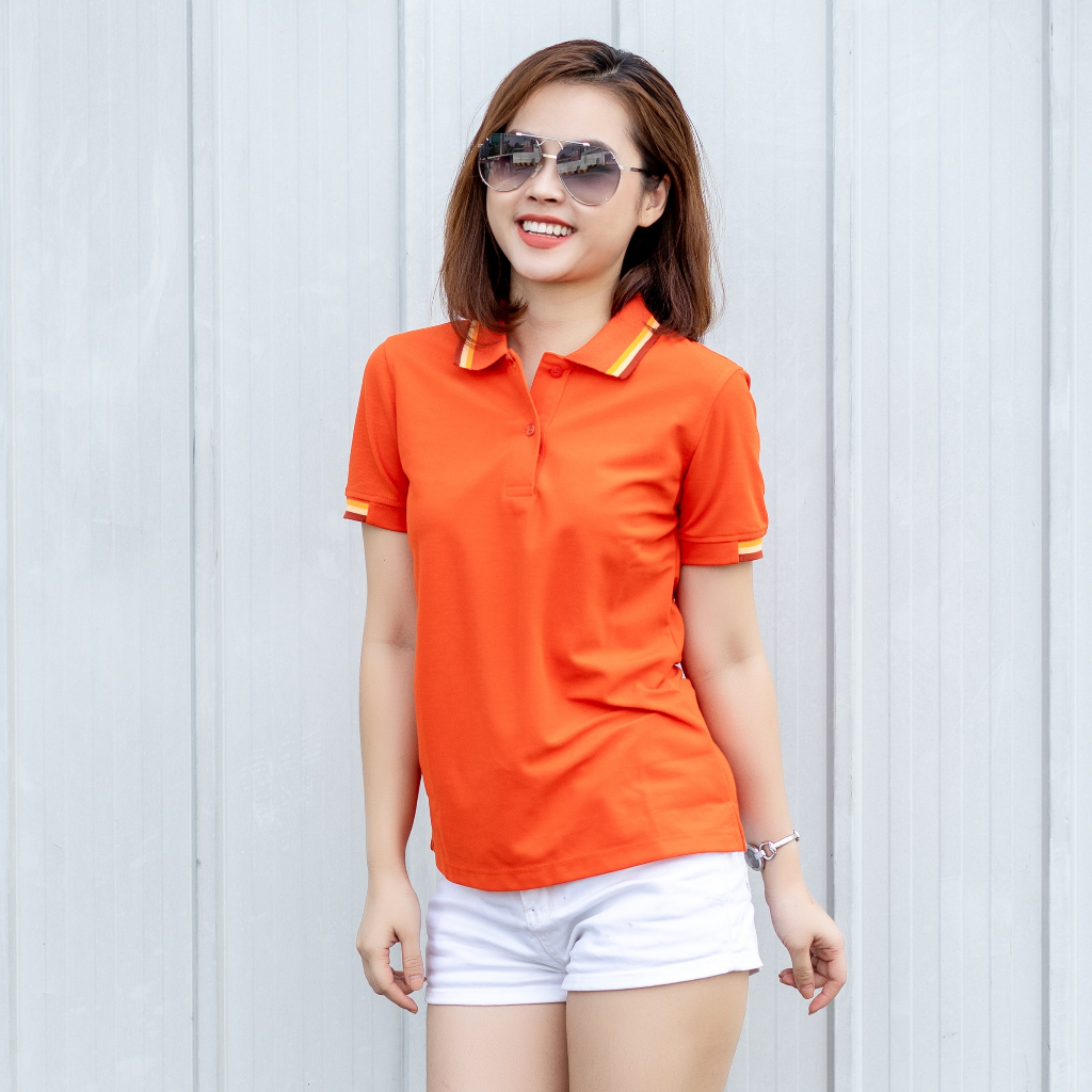 Áo Polo Nữ Poligan Nhập Khẩu thá¡ Lan (ORANGE/BROWN)