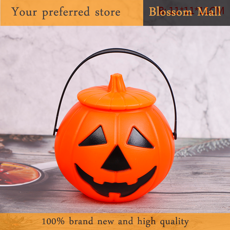 Halloween Christams Party Props Plastic Pumpkin Bucket Candy Box Halloween Decor