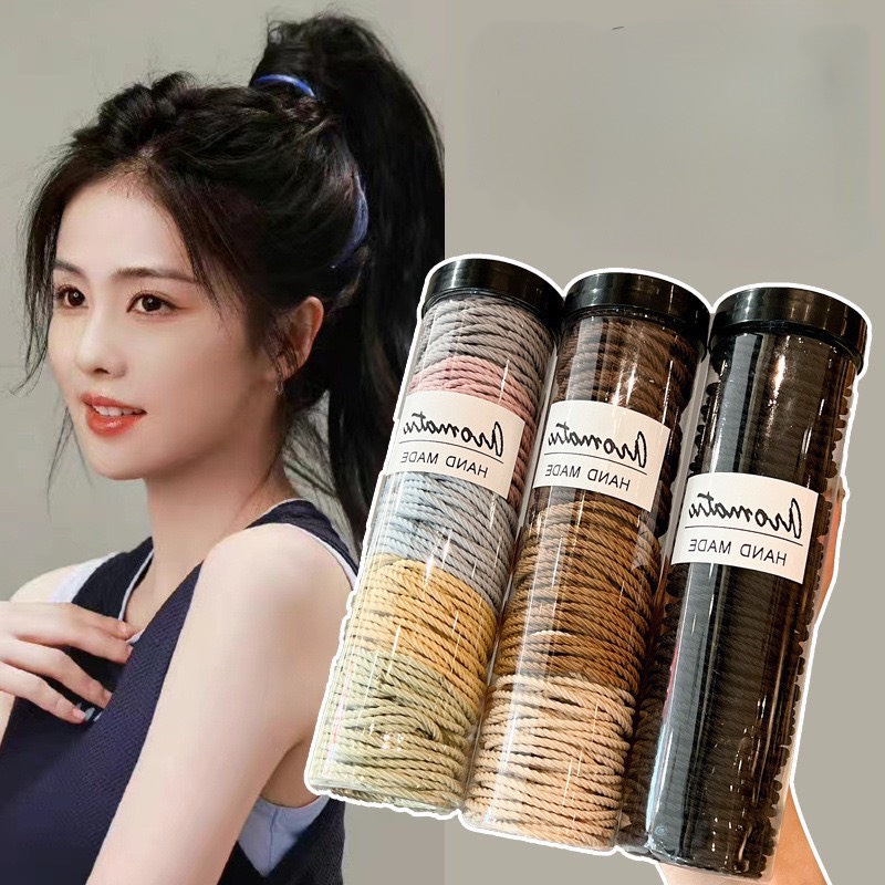 Hôp 100 Thun Buộc Tóc, Cột Tóc (Màu Ngẫu Nhiên) - Hộp Thun Cột Tóc Dễ Thương Siêu Tiết Kiệm
