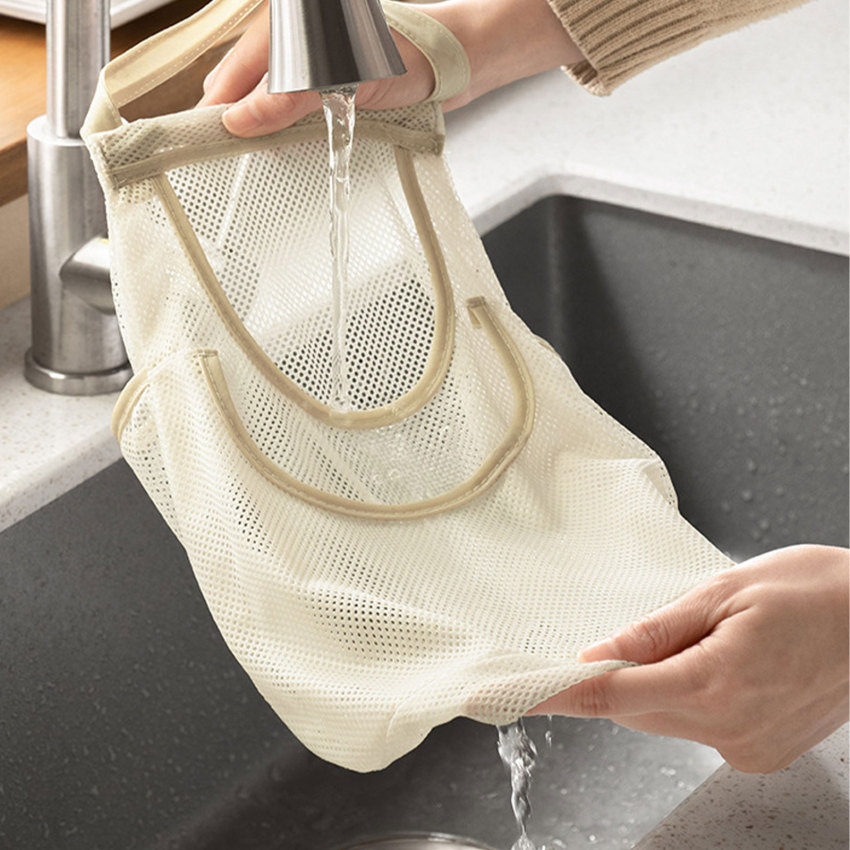 Multi-Functional Wall Hanging Fruit And Vegetable Hanging Bag Portable Ginger And Garlic Hollow Net Bag Breathable Storage Bag
