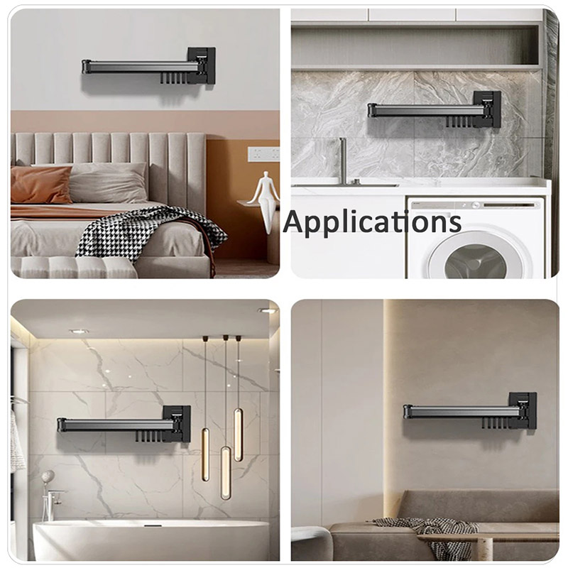 Đa chức năng quần áo cực trong nhà ánh nắng mặt trời khách sạn làm khô tạo tác Ngưỡng Cửa sổ kính thiên văn khăn que vô hình giá phơi khô có thể gấp lại