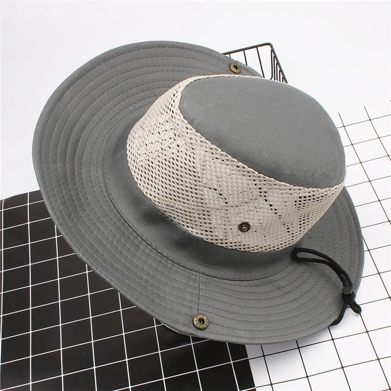 Hanlu Men's sun hat mesh breathable sun hat outdoor travel hiking hat fisherman's hat cowboy