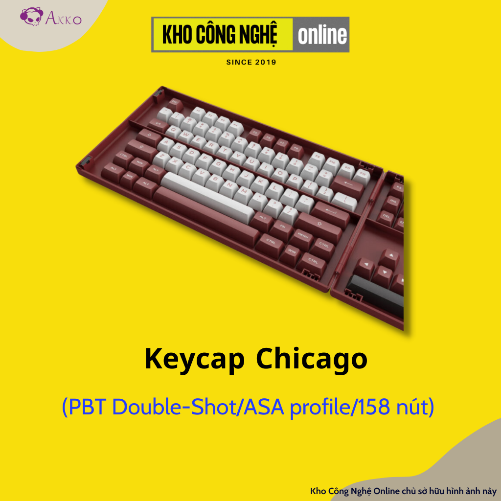 Bộ Keycap Akko Chicago (PBT Double-Shot/ASA profile/158 nút)