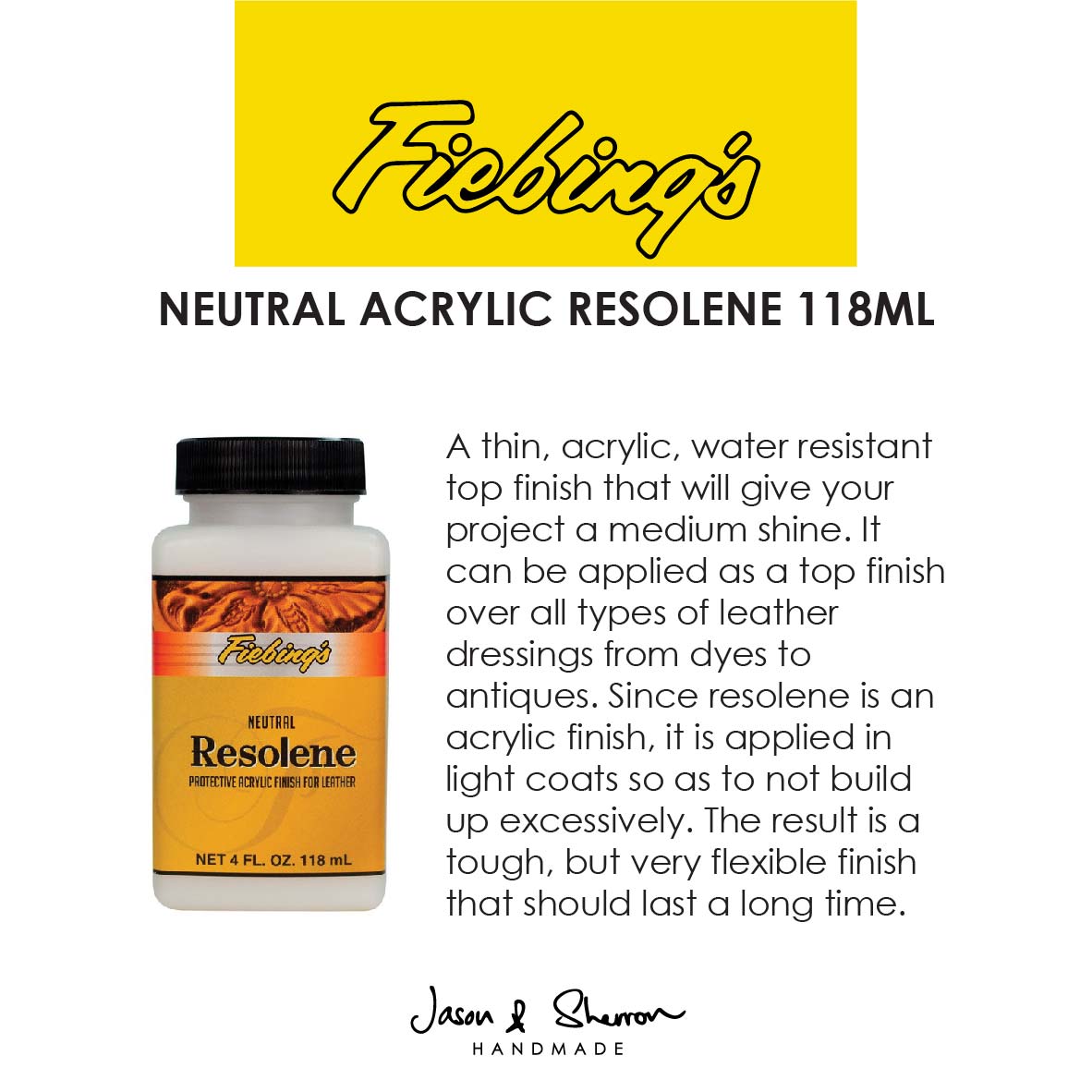 Fiebing's Neutral Resolene 118ml (4fl oz) - Protective Acrylic Finish For  Leather