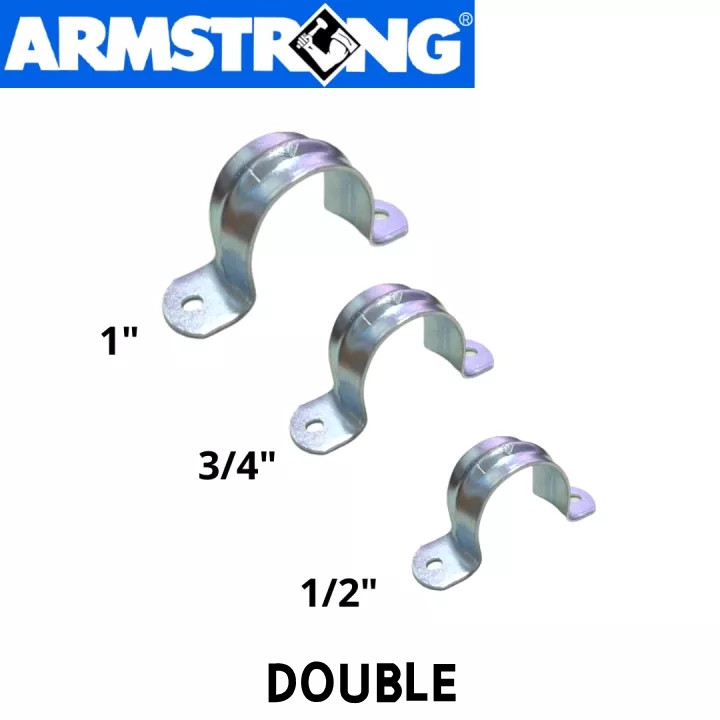 Armstrong Steel Clamp HEAVY DUTY Metal Clamp Sinlge and Double 1/2, 3/4 ...