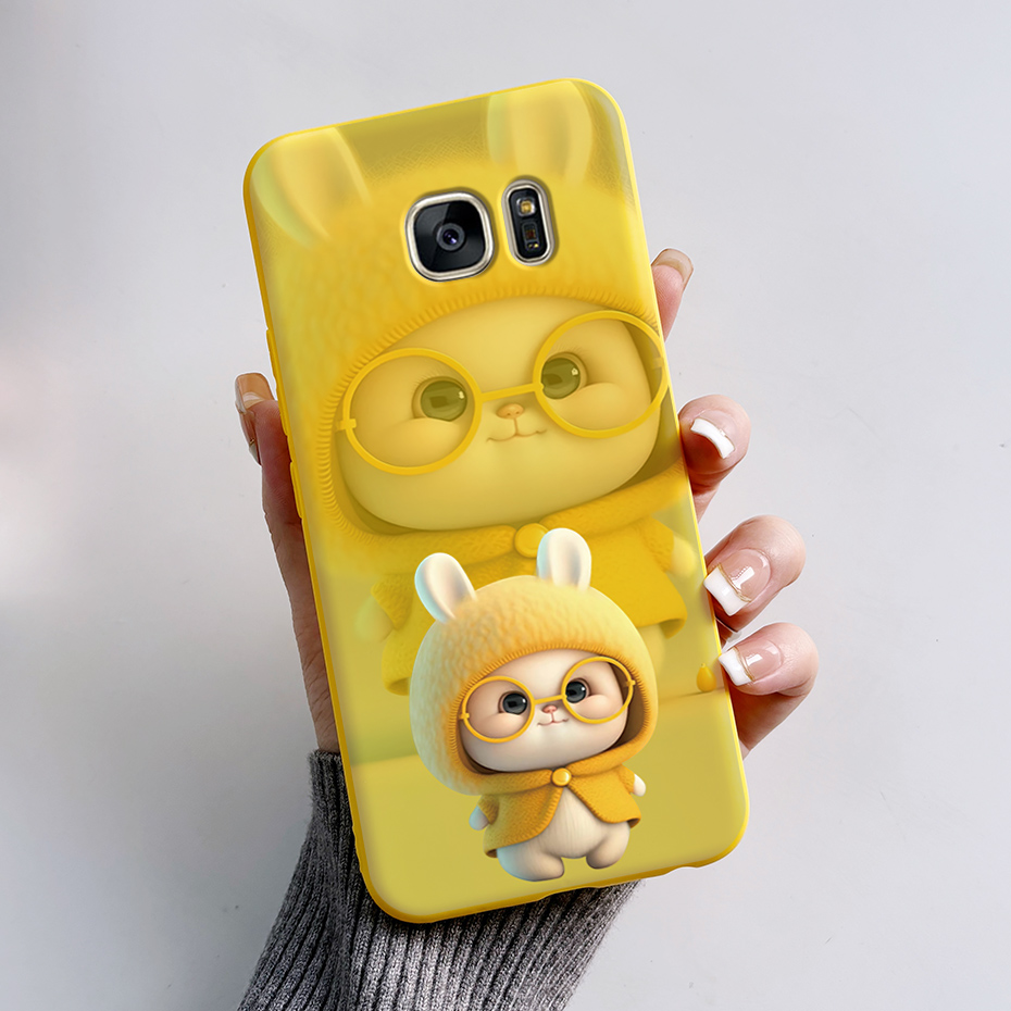 For Samsung Galaxy S6 Edge S7 Edge Phone Case Cute Rabbit Panda Soft Silicone Jelly Cover For Samsung Galaxy S6 / S7 Edge Casing