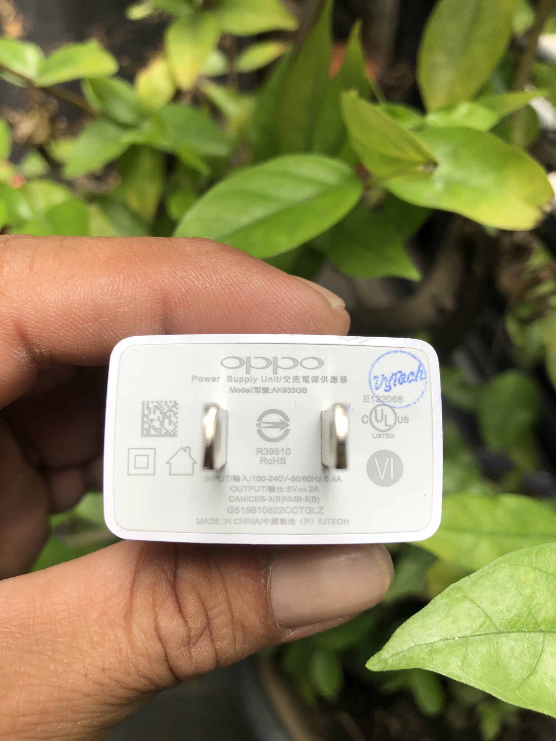 CỦ SẠC DÀNH CHO OPPO 933 2A (F5) ZIN, SẠC NHANH