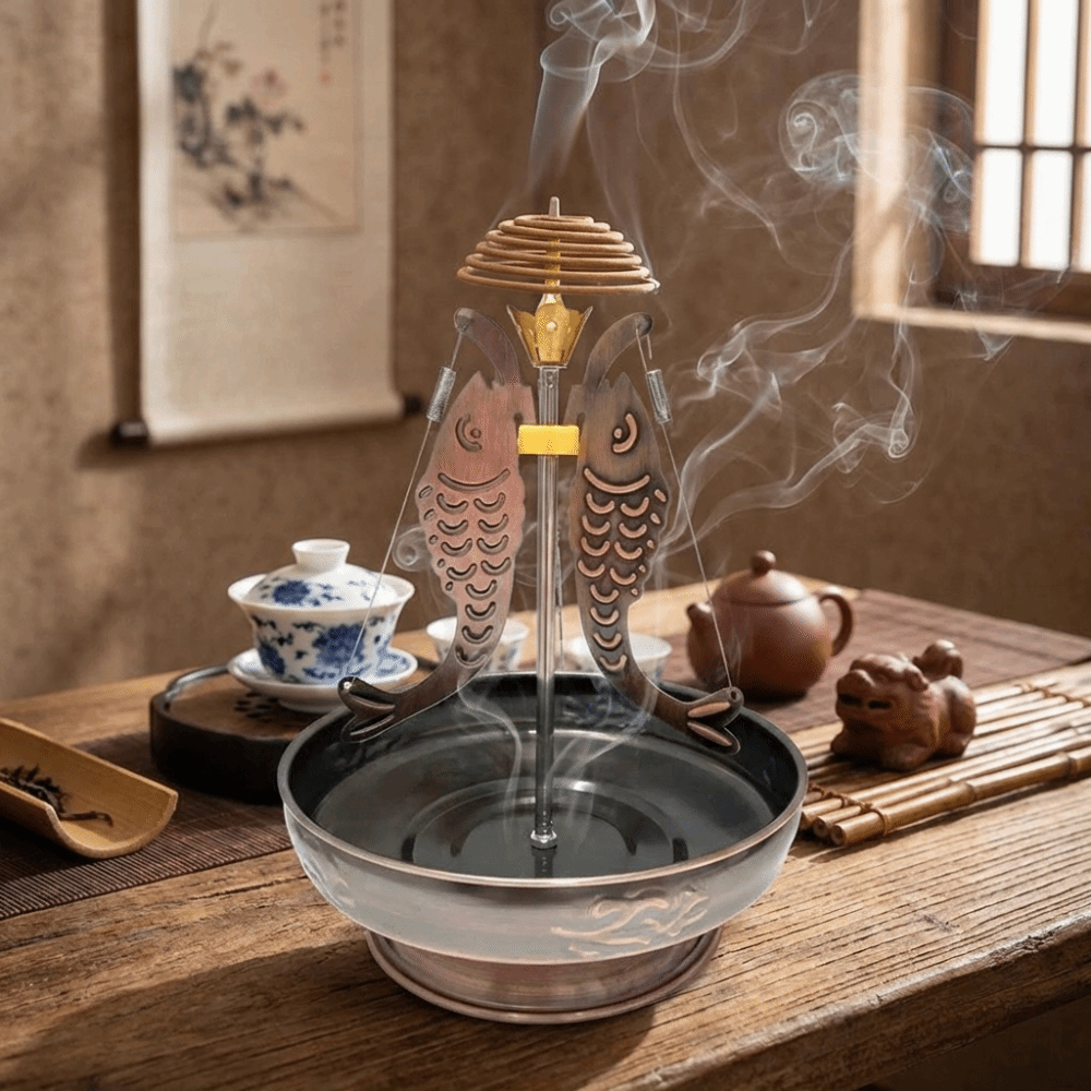 Creative Adjustable Center Rod Three-Fish Incense Holder Stainless ...