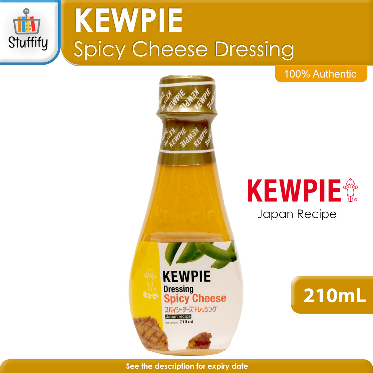 KEWPIE Spicy Cheese Dressing (1 Bottle of 210mL), Blended Hot Chilli ...