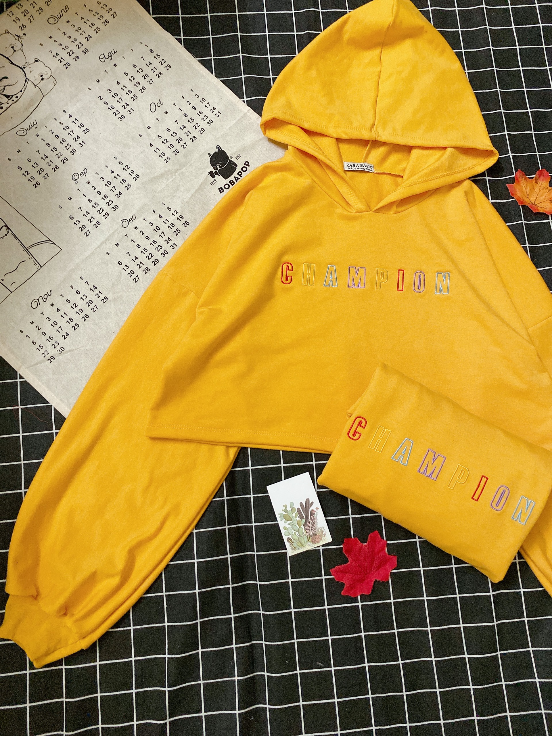 Áo croptop tay dài có nón (100% ảnh thật)