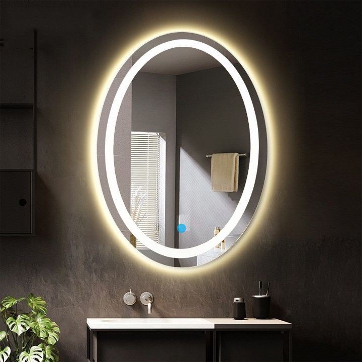 Gương Elip phòng tắm, bàn trang điểm VUADECOR có led cảm ứng, led triệu màu nhiều kích thước