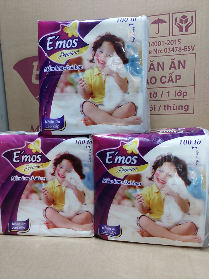 combo 10 gói khăn ăn Emos