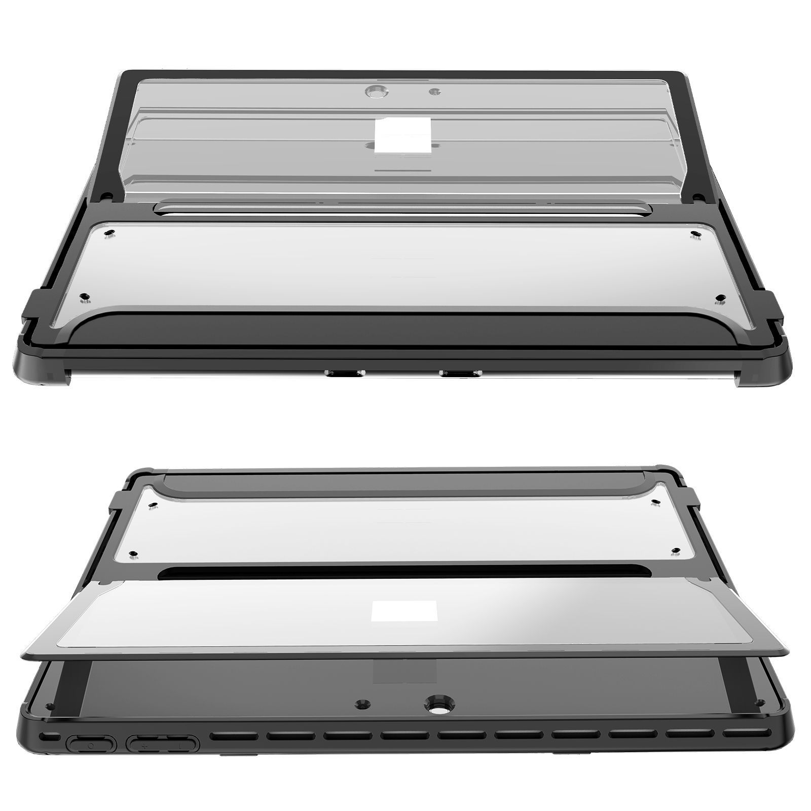 Tablet Protective Cover with Holder for Surface Pro 8/9 Tablet Accessories Part Black Transparent Anti-shock Protective Case
