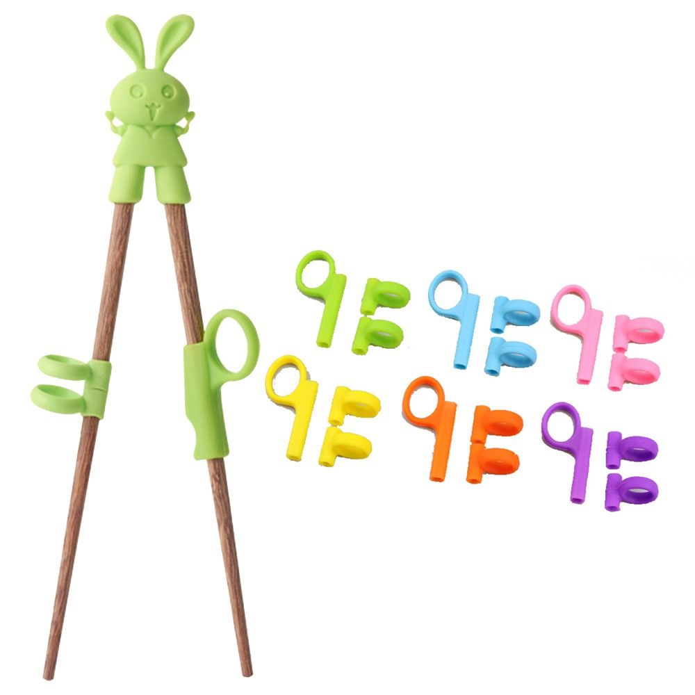 DILASSO Eating Practice Chopsticks Kids Holding Chopsticks Correcting Ring Kitchen Tableware Silicone Eating Practice Chopsticks Accessories Portable Finger Sets Kitchen Tableware Kids Enlightenment