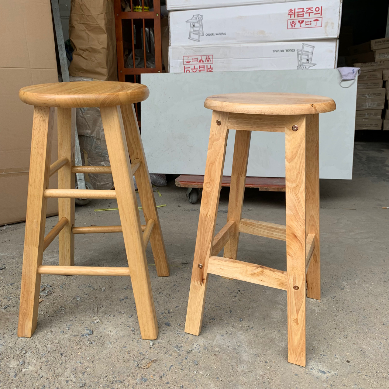 ghế đôn 60cm gỗ cao su xuất khẩu