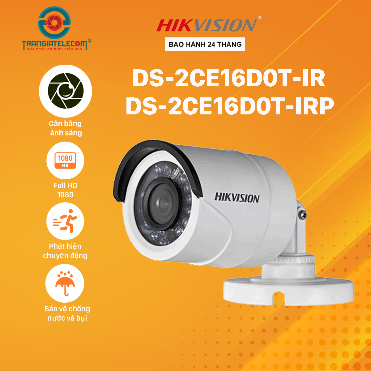 Camera HD-TVI hồng ngoại Hikvision Full HD 1080P – TRANGIATELECOM