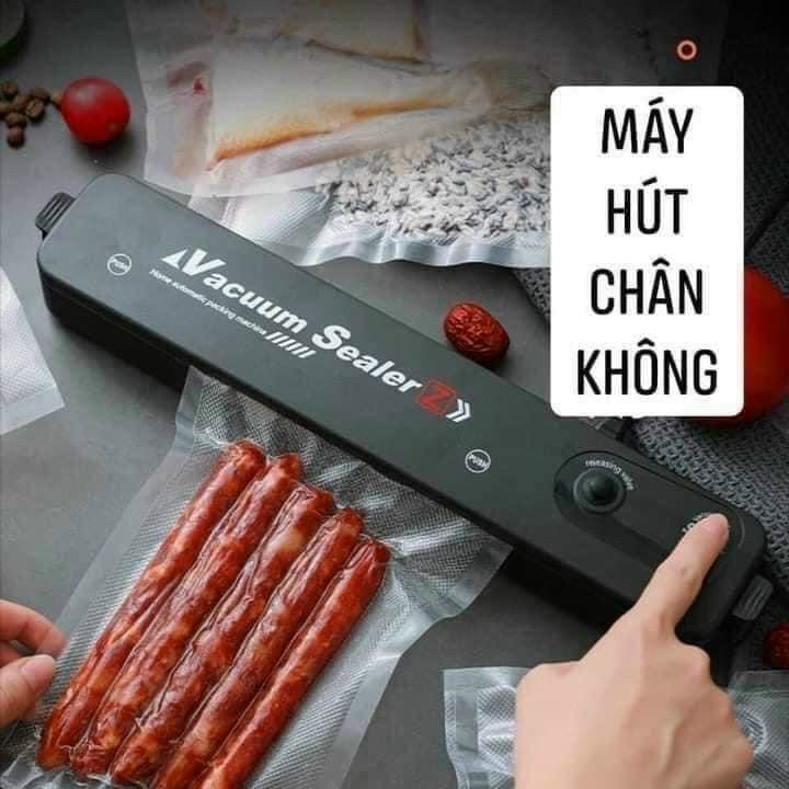 Máy hút chân không kiêm hàn miệng túi Vacuum Sealer - Máy hút chân không thực phẩm tặng kèm 10 túi hút chân không