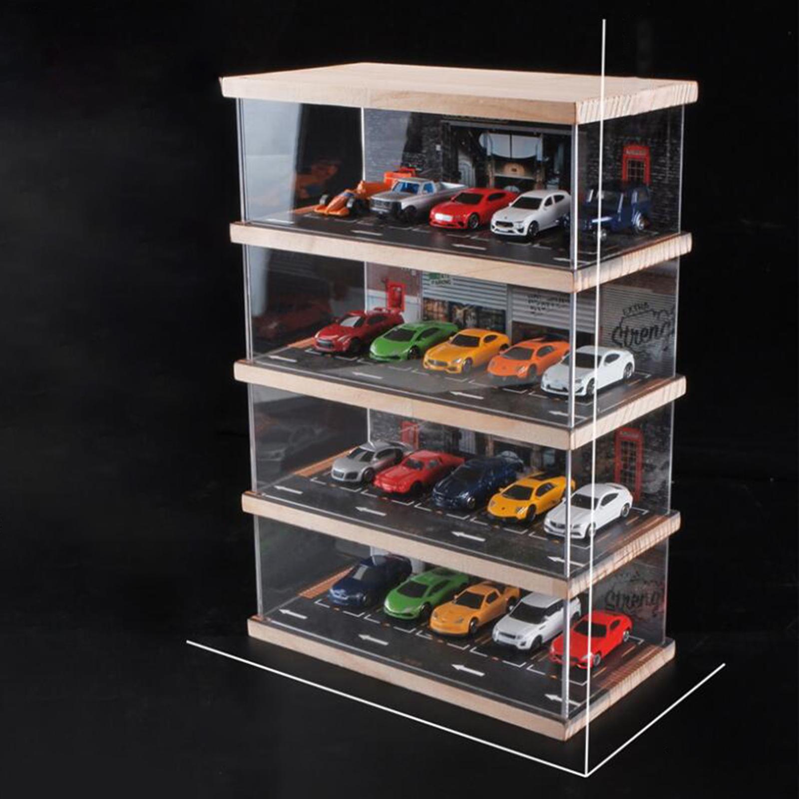 1/64 Scale Toy Car Parking Lot Desktop Decor Variable Protective Car Garage  Display Case, for Collectors, Sports Car Gifts Toy Cars Alloy Car 3 tier