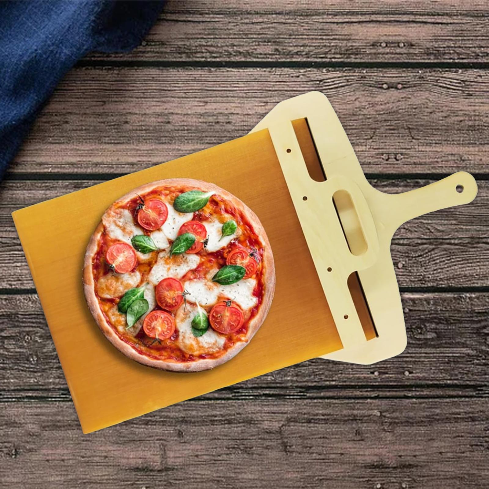 Loviver Sliding Pizza Peel Wooden Pizza Board with Ergonomic Handle for Making Pizza for Baking