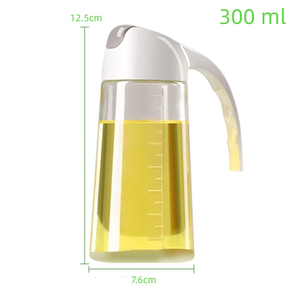 [OctoberSG] 300ml/630ml Automatic Flip Glass Bottle Dispenser Oil Dispenser Food Seasoning