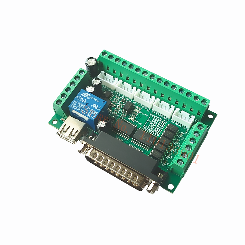 【Limited Stock Available】 1pc 5 Axis Cnc Breakout Board Interface With Usb Cable For Stepper Motor Driver Mach3 Cnc Board Parallel Port Control.