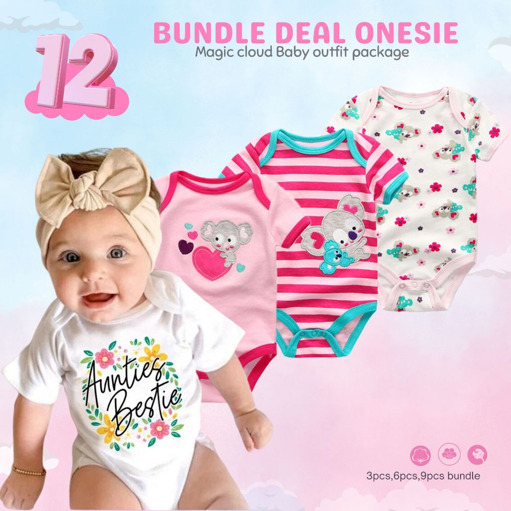 12pcs Baby Outfit Romper Jumper Onesie for Baby boy Baby girl Baby