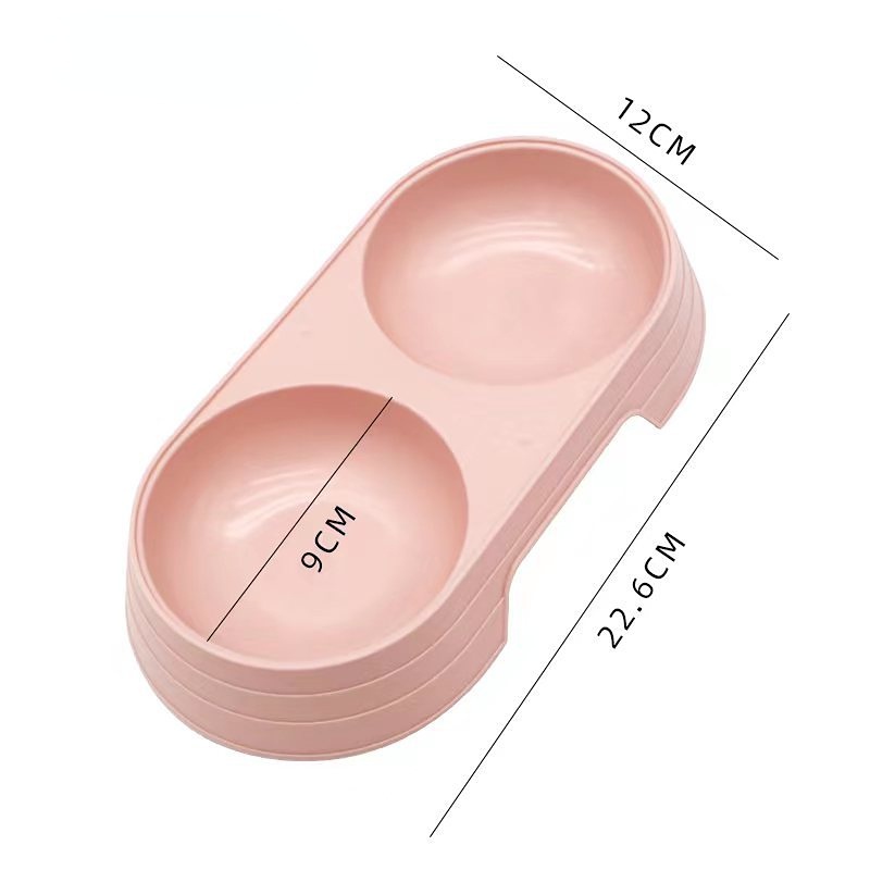 Cat Bowl Double Bowl Cat Bowl Macaron Candy Color Feed Bowl Pet Bowl