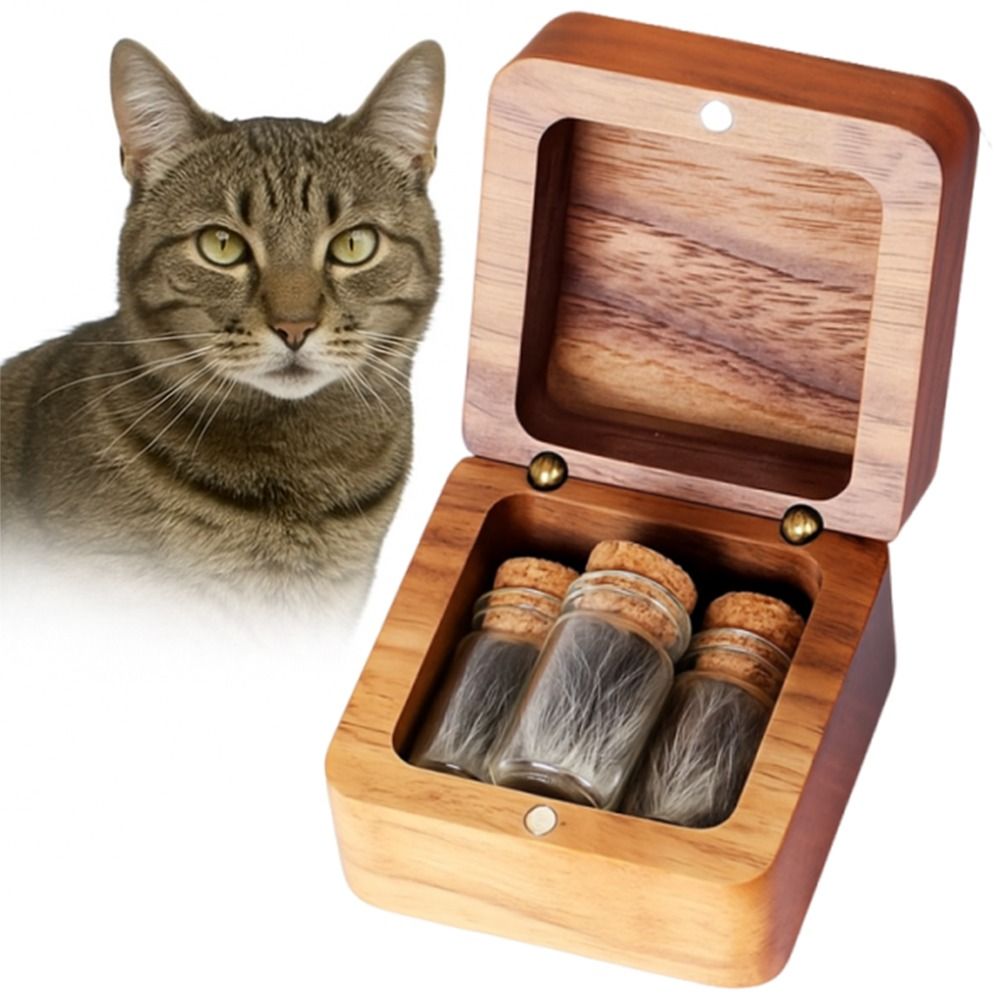Remembrance Box Wooden Pet Hair Keepsake Box Cartoon Sentimental Baby ...