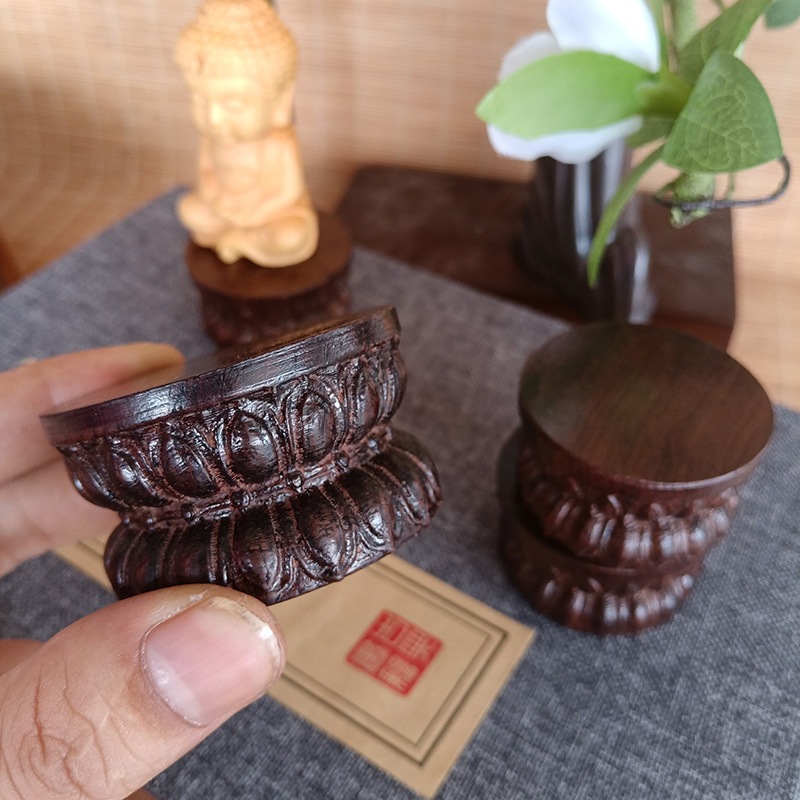 Đôn gỗ hoa sen mini kê tượng , cây cảnh