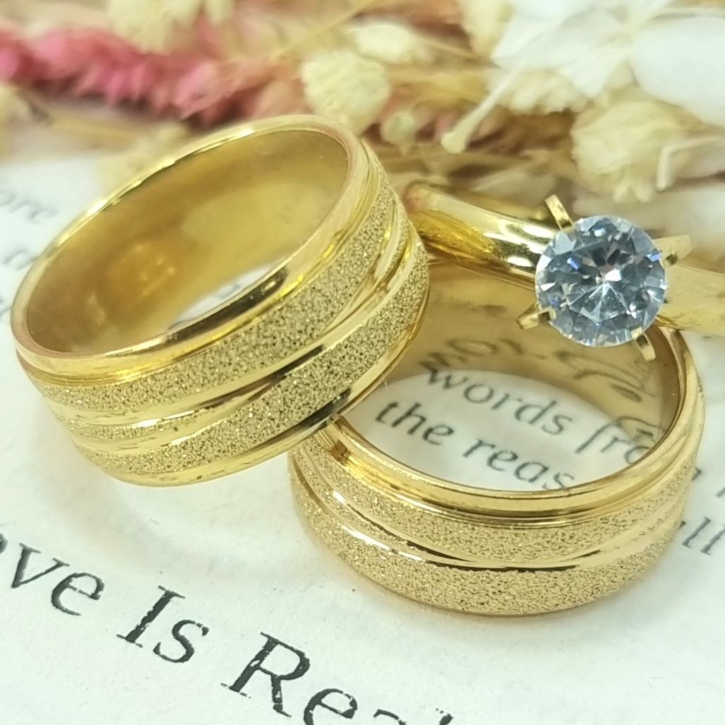 Gold Wedding Ring Couple Ring Glitter Engagement Ring Lazada PH